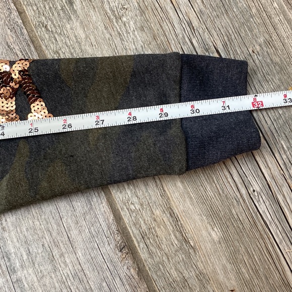 VICTORIA'S SECRET PINK CAMOUFLAGE CAMO ROSE GOLD BLING HOODIE L - Picture 5 of 8